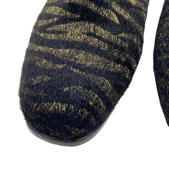 Stacy Adams Smoking Loafers Sultan Tiger Black Gold Pony Hair Slip On main image 9